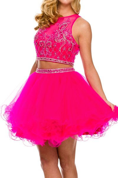 Croptop skirt sets and two piece chic girls outfit with keyhole back